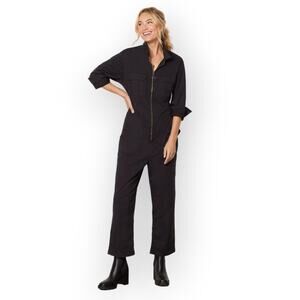 NWT Pistola Olivia Jumpsuit Long Sleeve SIZE XS Fade to Black Crop Zip NEW